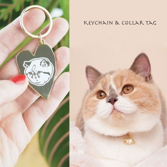 Hello Harriet Cat keychain and 'Ugh' tag - Picture 1 of 8